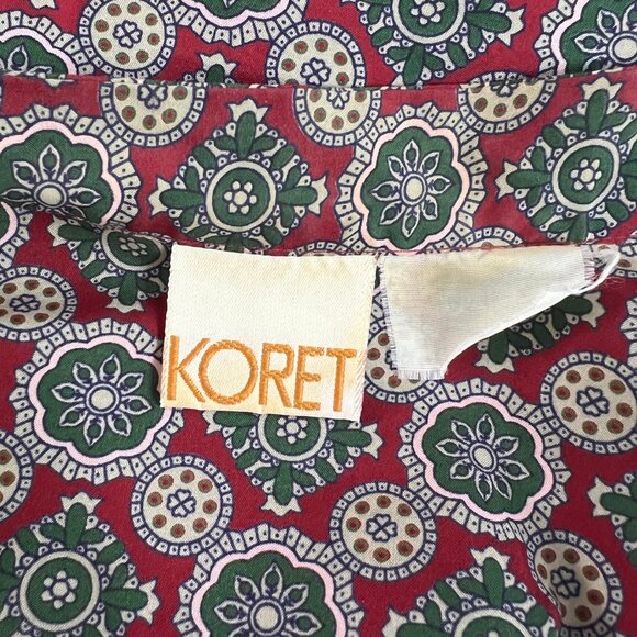 Vintage 70s Pussy Bow Button Down Shirt Blouse Floral Print Boho Preppy Academia - Picture 6 of 10